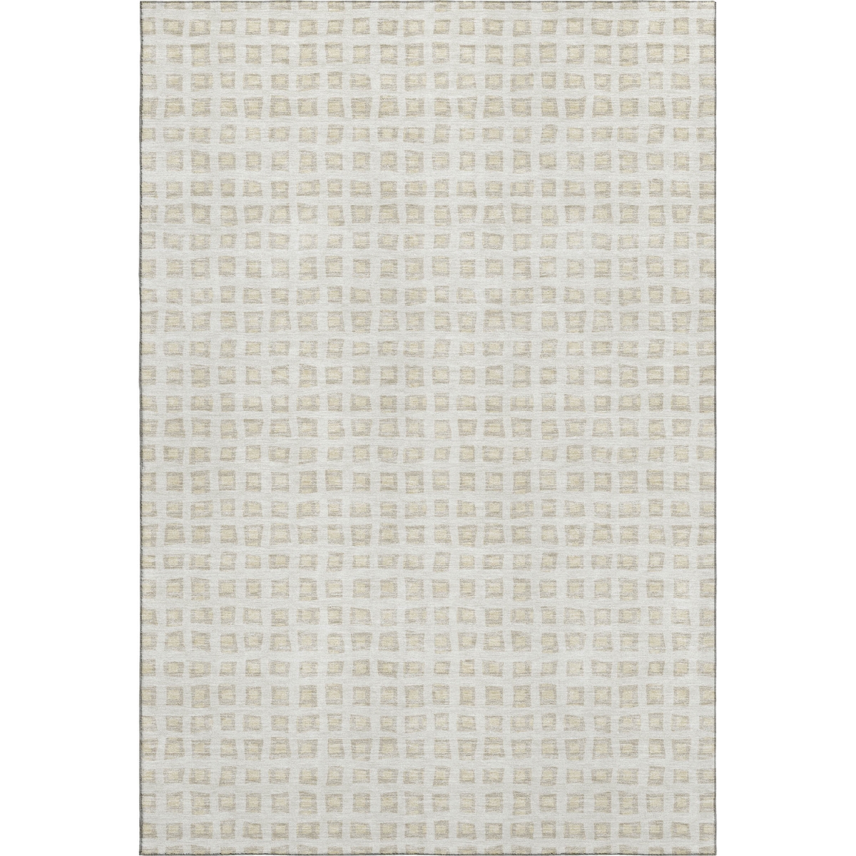 661523 5 x 8 ft. Ivory & Beige Geometric Transitional Washable Machine Made Rectangle Area Rug with UV Protection