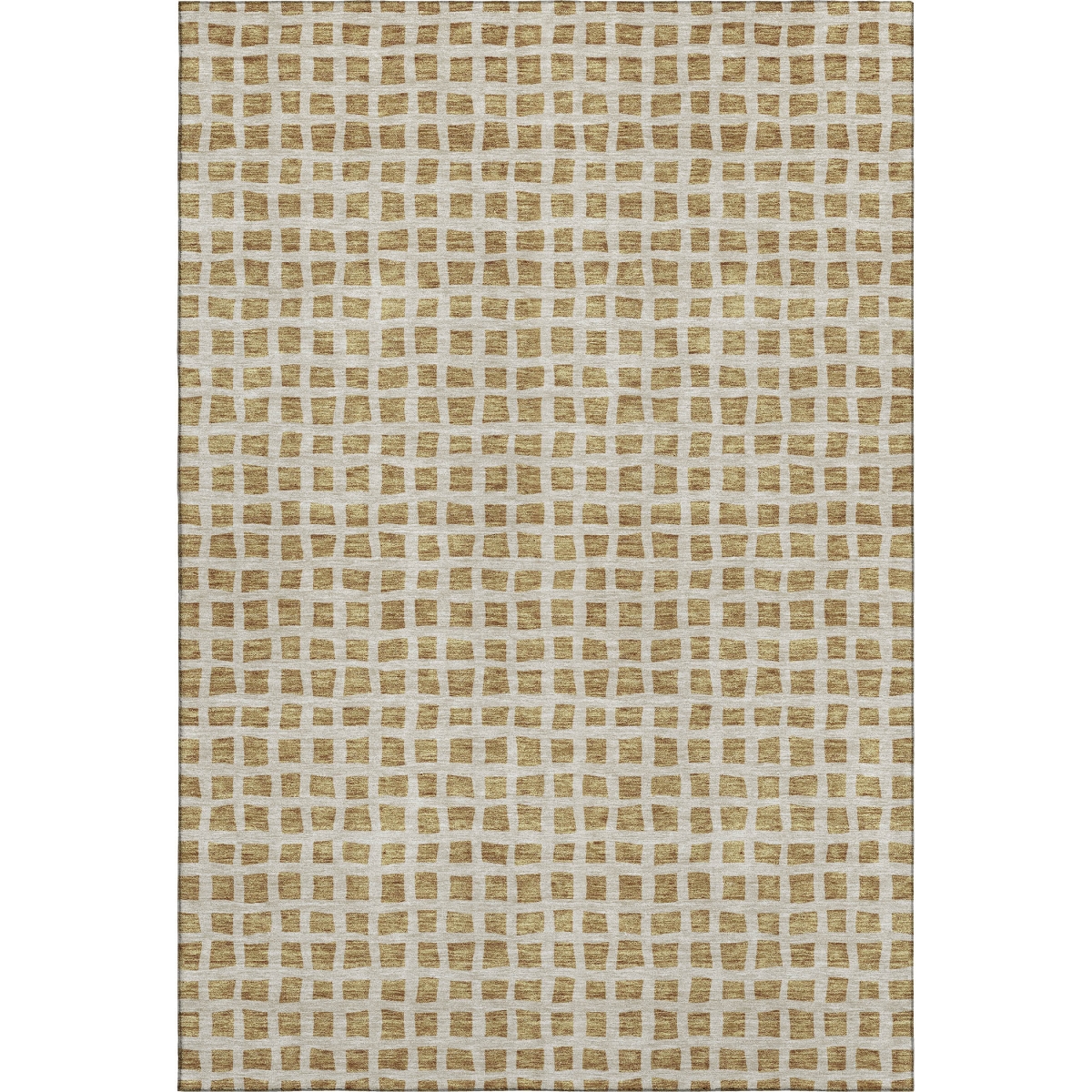 661505 5 x 8 ft. Gold & Ivory Geometric Transitional Washable Machine Made Rectangle Area Rug with UV Protection
