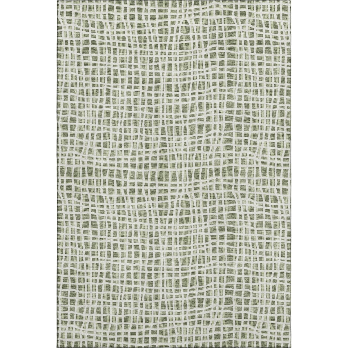 661652 9 x 12 ft. Green & Ivory Striped Transitional Washable Machine Made Rectangle Area Rug with UV Protection
