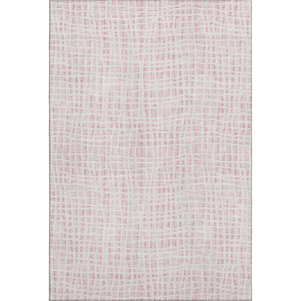 661683 10 x 14 ft. Pink & Ivory Striped Transitional Washable Machine Made Rectangle Area Rug with UV Protection