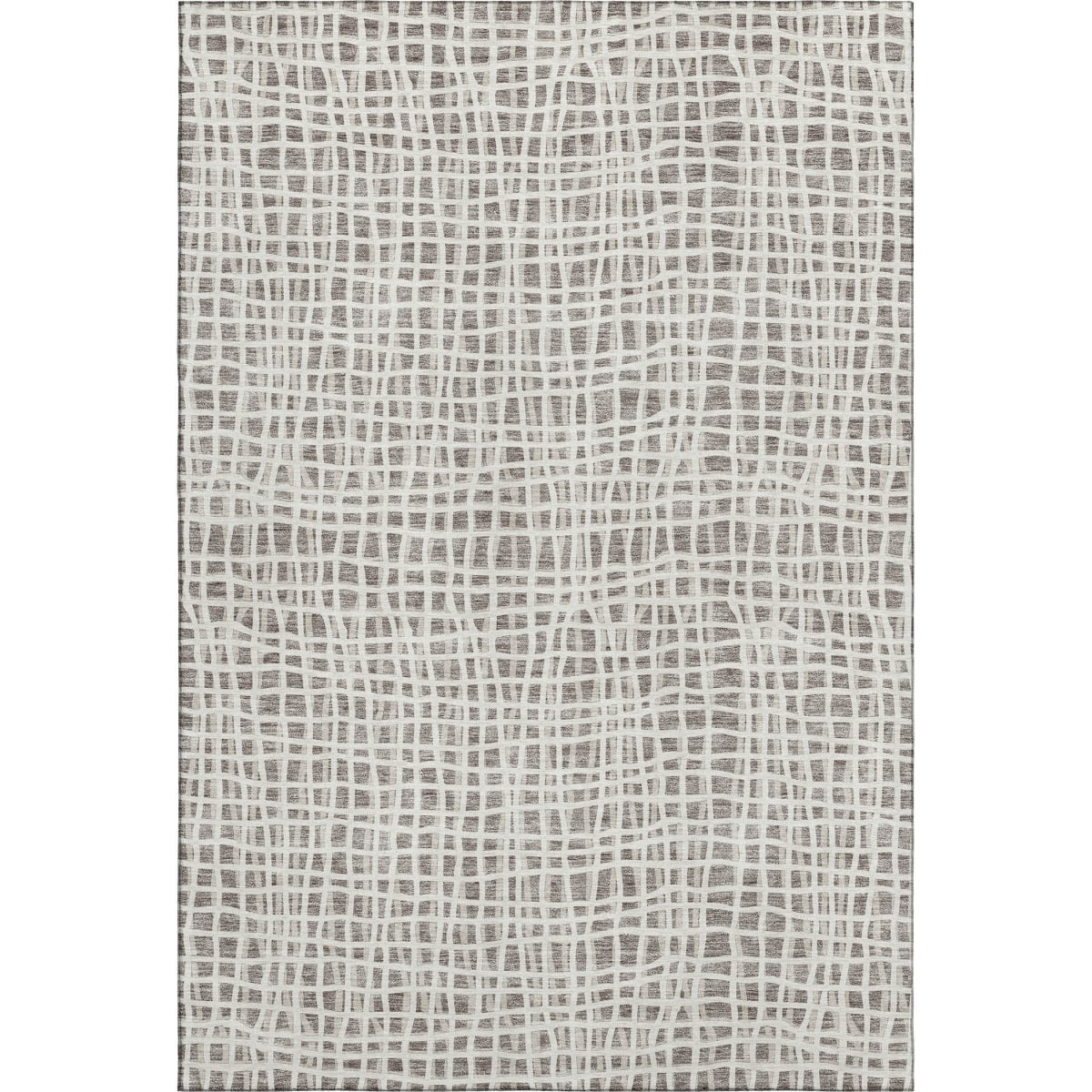 661685 5 x 8 ft. Taupe & Beige Striped Transitional Washable Machine Made Rectangle Area Rug with UV Protection