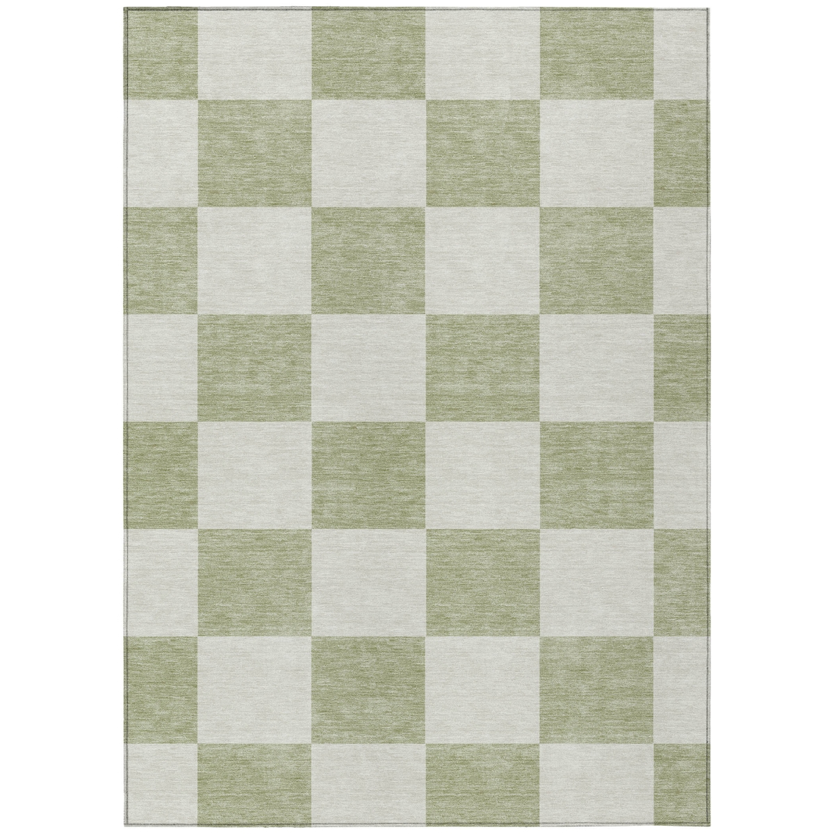 660658 8 x 10 ft. Artichoke Green & Ivory Geometric Washable Transitional Indoor & Outdoor Rectangle Area Rug