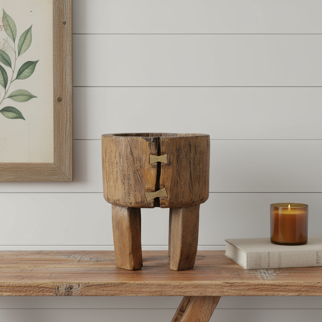 659059 18 x 14 x 14 in. Brown Wood Pot Planter