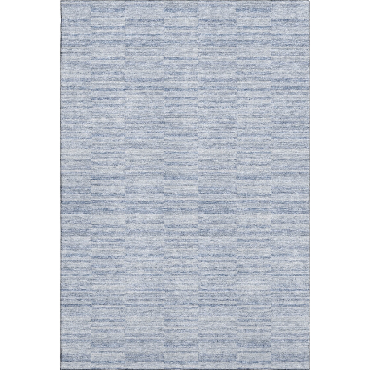 666349 9 x 12 ft. Sky Blue & Ivory Striped Transitional Washable Machine Made Rectangle Area Rug with UV Protection