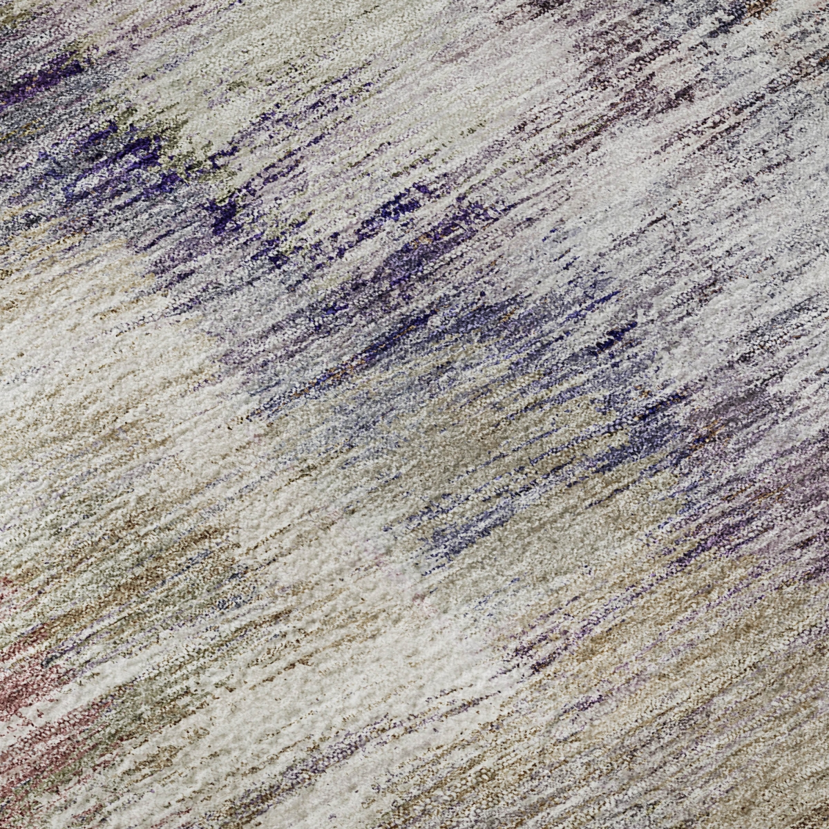 666207 8 x 10 ft. Plum Gold & Ivory Abstract Washable Machine Made Rectangle Area Rug with UV Protection