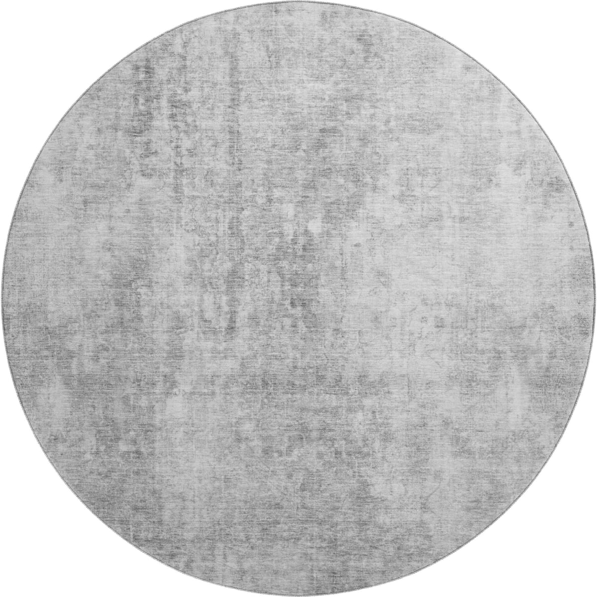 654799 8 ft. Gray & Ivory Abstract Transitional Washable Round Area Rug with UV Protection