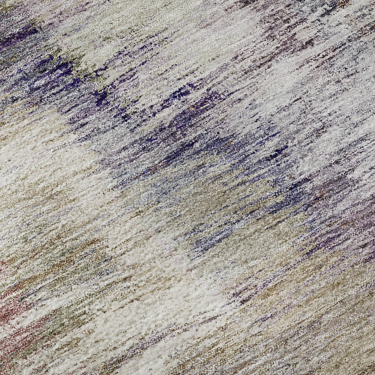 666205 5 x 8 ft. Plum Gold & Ivory Abstract Washable Machine Made Rectangle Area Rug with UV Protection