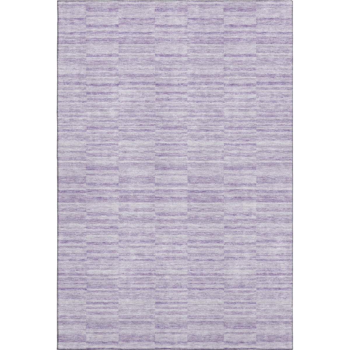 666330 8 x 10 ft. Plum & Ivory Striped Washable Machine Made Rectangle Area Rug with UV Protection