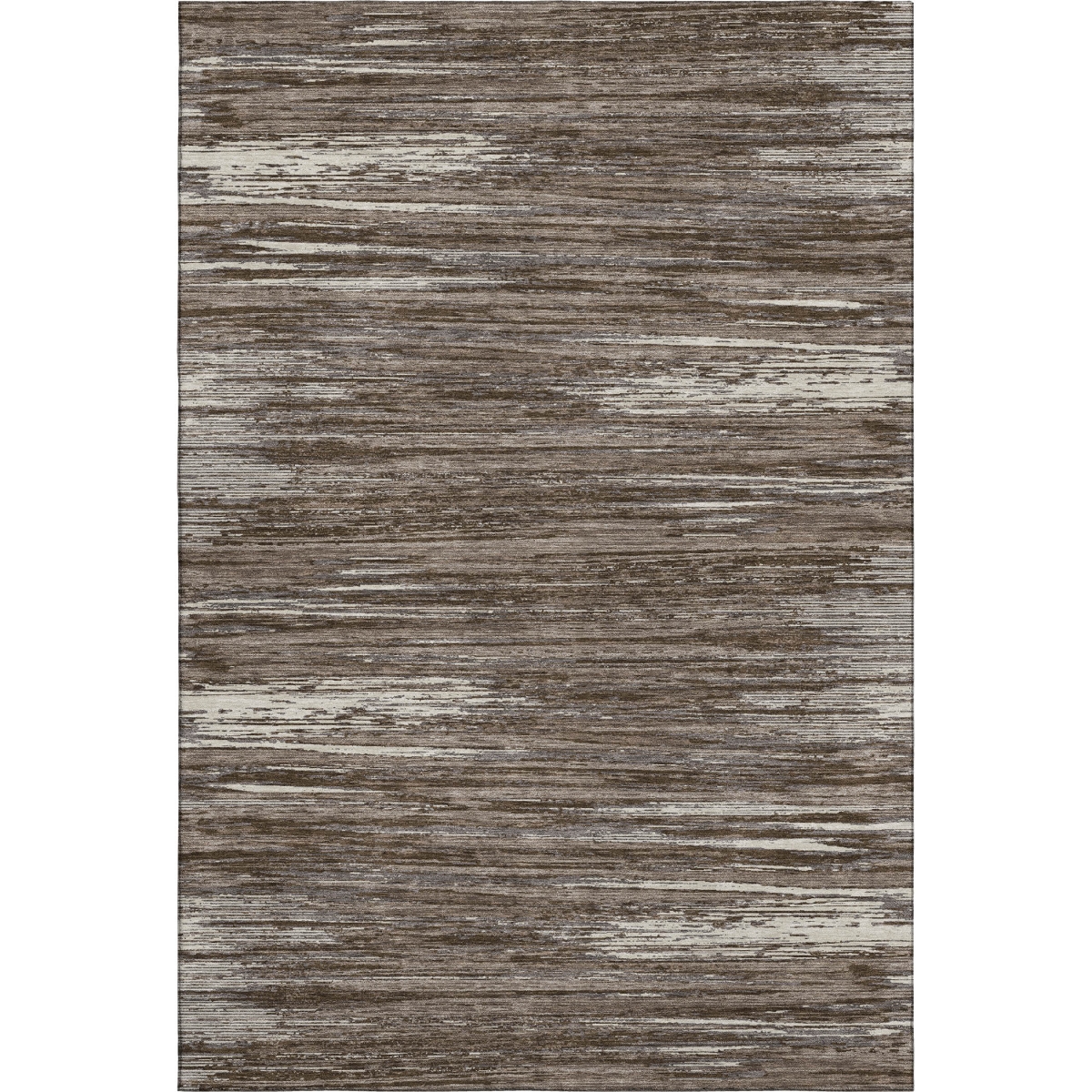 671208 8 x 10 ft. Brown & Beige Striped Transitional Washable Machine Made Rectangle Area Rug with UV Protection