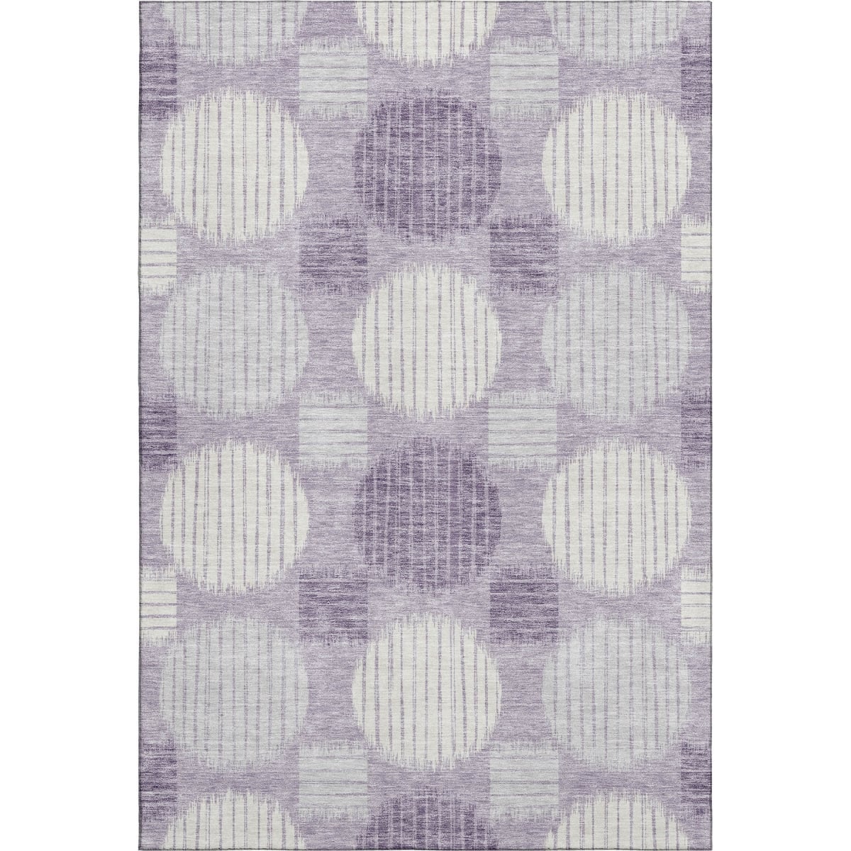 671576 10 x 14 ft. Purple, Ivory & Gray Geometric Transitional Washable Machine Made Rectangle Area Rug with UV Protection