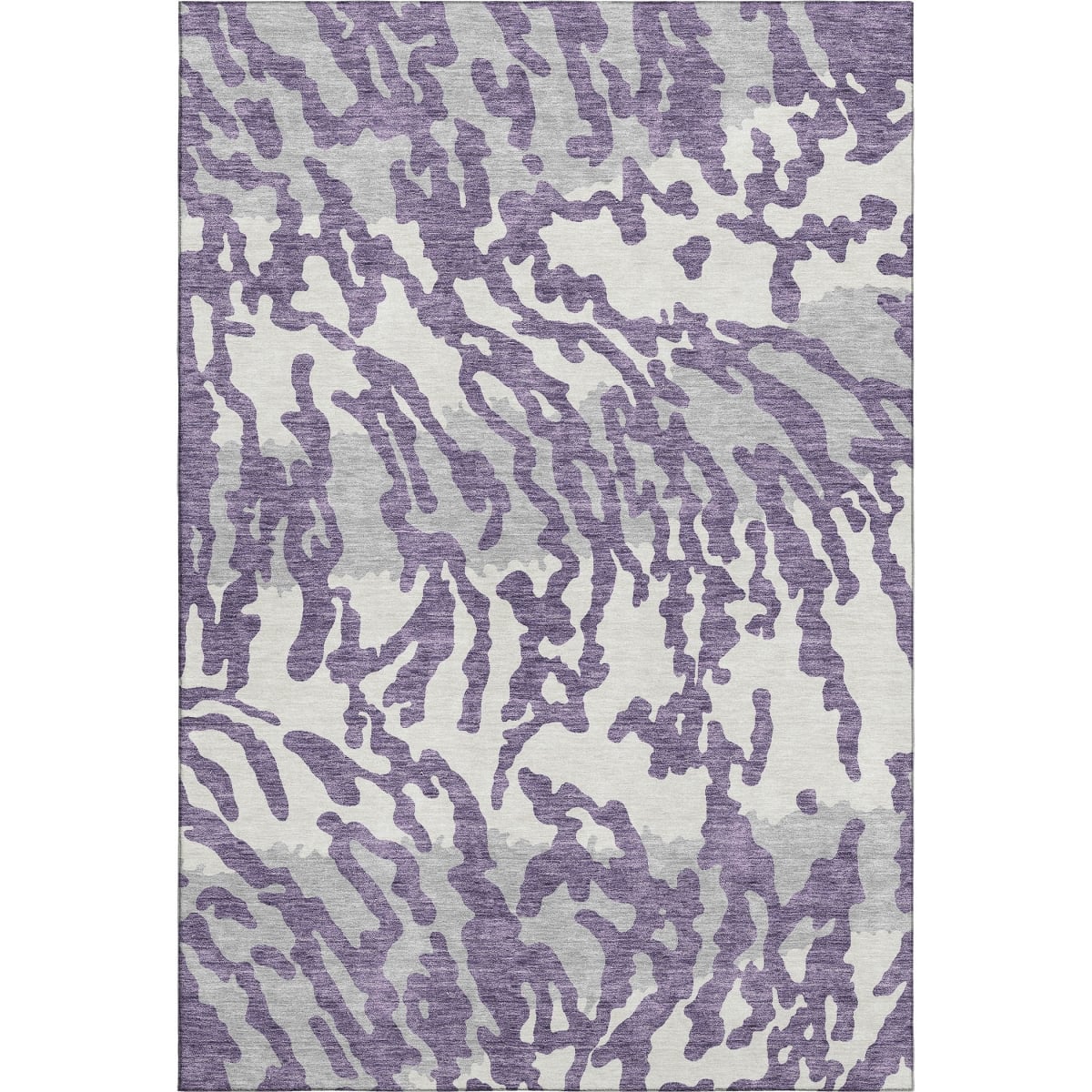 669474 10 x 14 ft. Purple & Ivory Animal Print Washable Machine Made Rectangle Area Rug with UV Protection