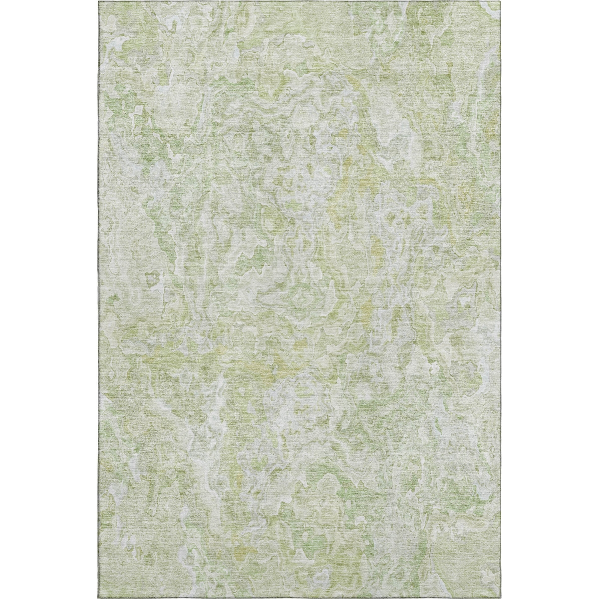 666812 9 x 12 ft. Green & Ivory Abstract Transitional Washable Machine Made Rectangle Area Rug with UV Protection