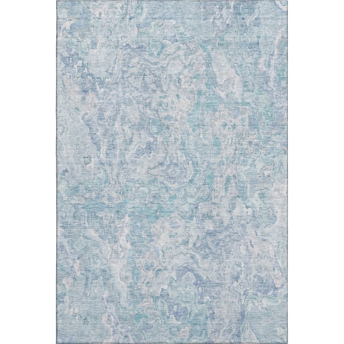 666823 8 x 10 ft. Sky Blue & Ivory Abstract Transitional Washable Machine Made Rectangle Area Rug with UV Protection