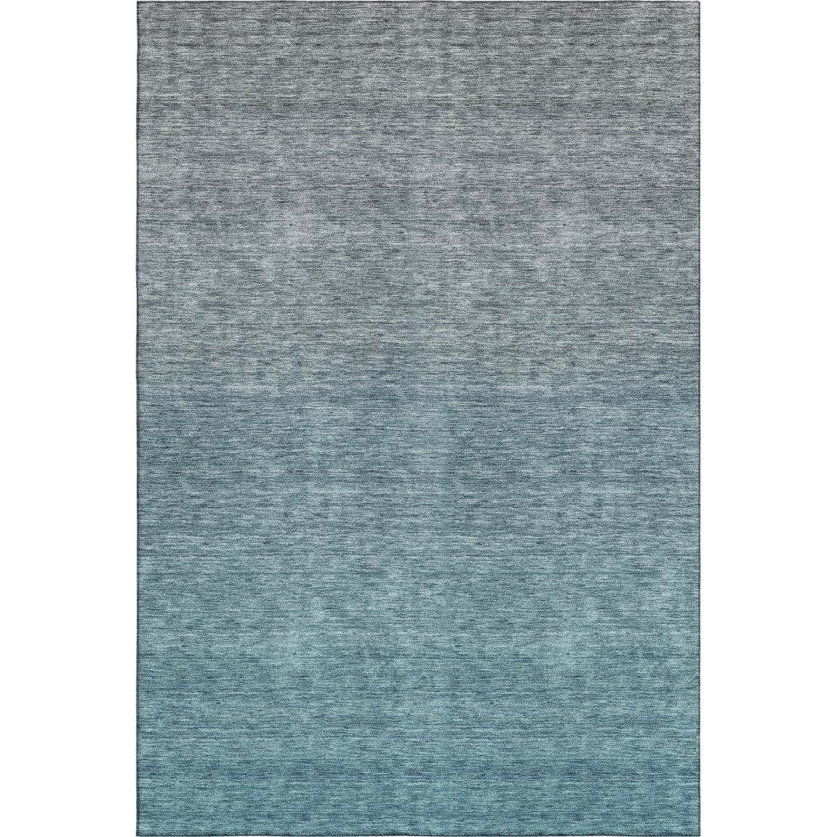 666925 9 x 12 ft. Teal & Gray Ombre Washable Machine Made Rectangle Area Rug with UV Protection