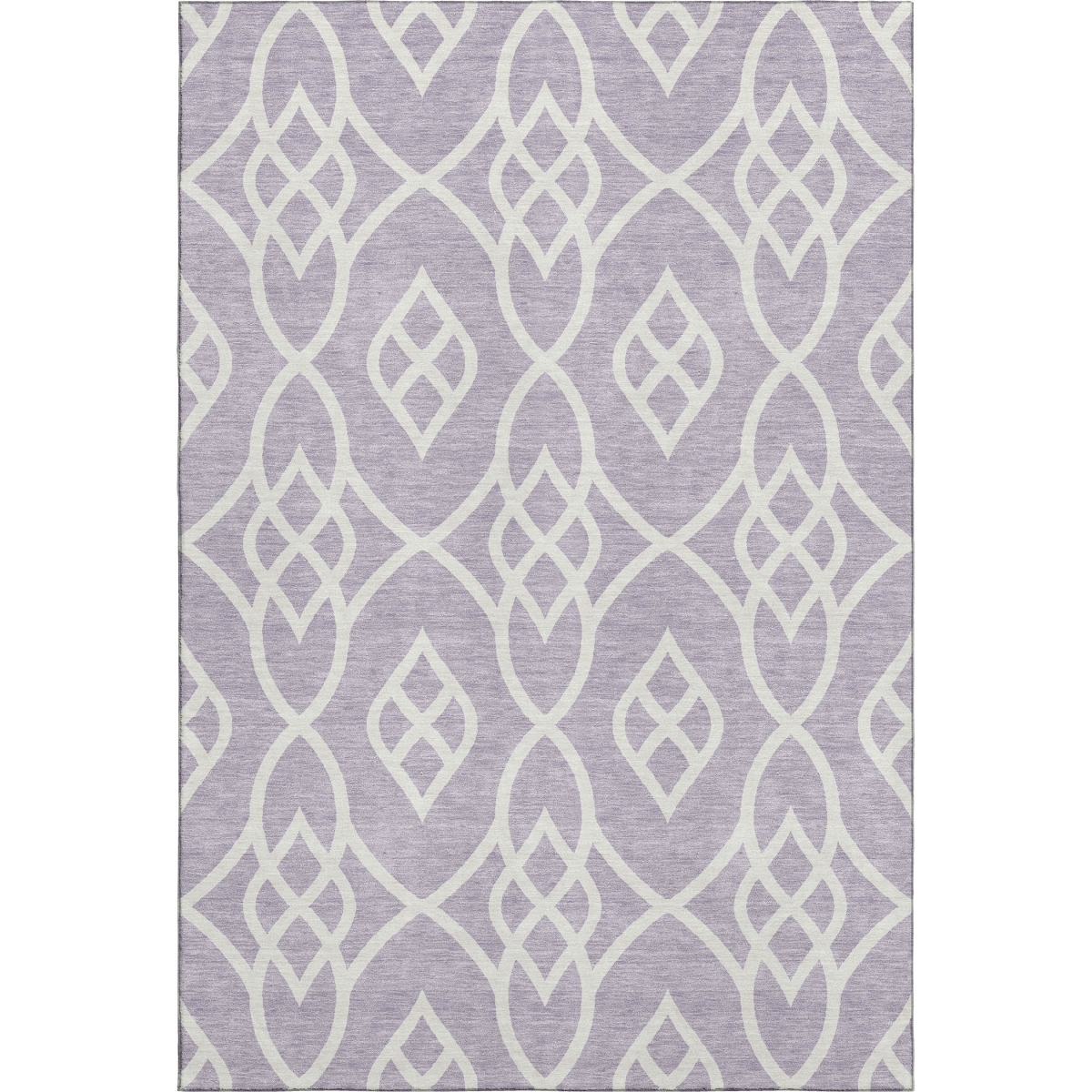 670275 5 x 8 ft. Lavender & Ivory Trellis Washable Machine Made Rectangle Area Rug with UV Protection