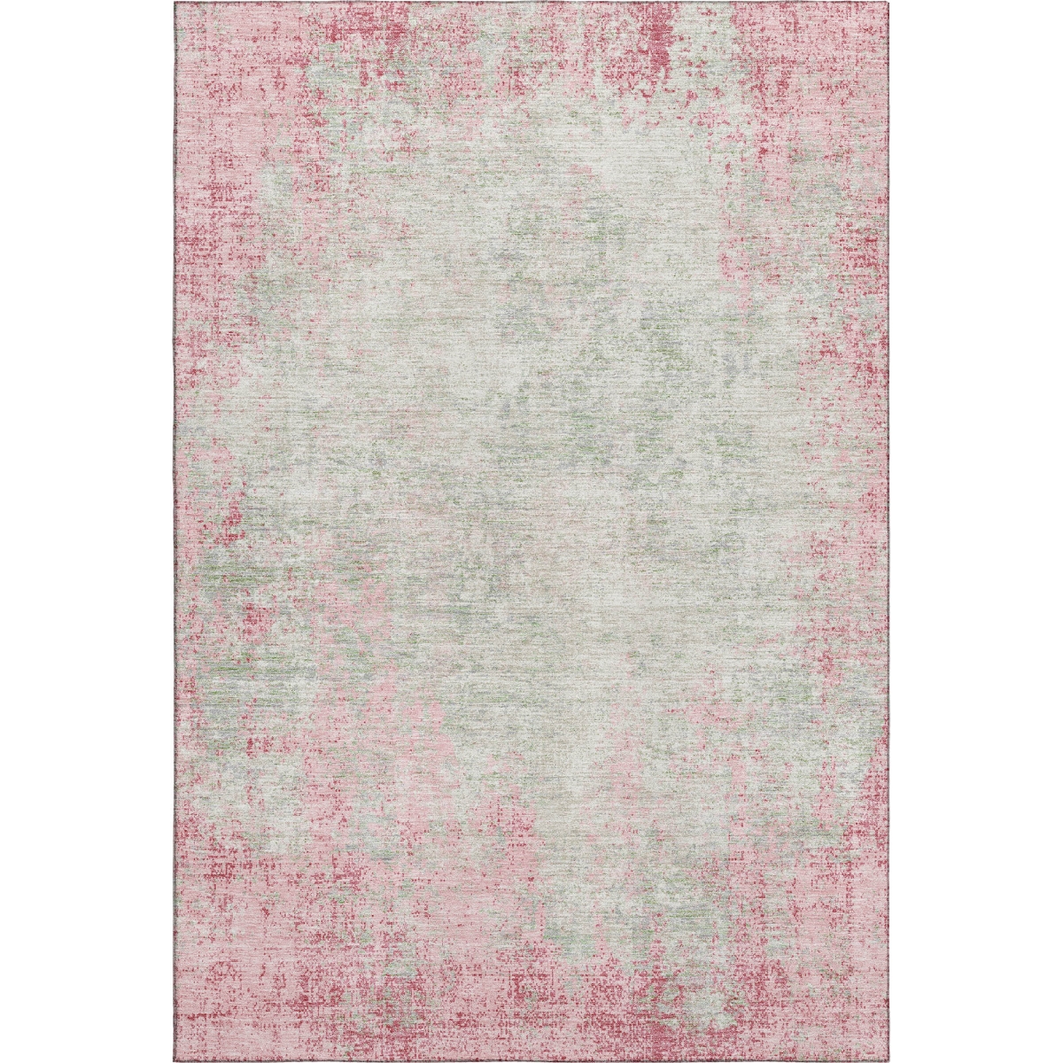 674880 10 x 14 ft. Pink & Ivory Abstract Transitional Washable Machine Made Rectangle Area Rug with UV Protection