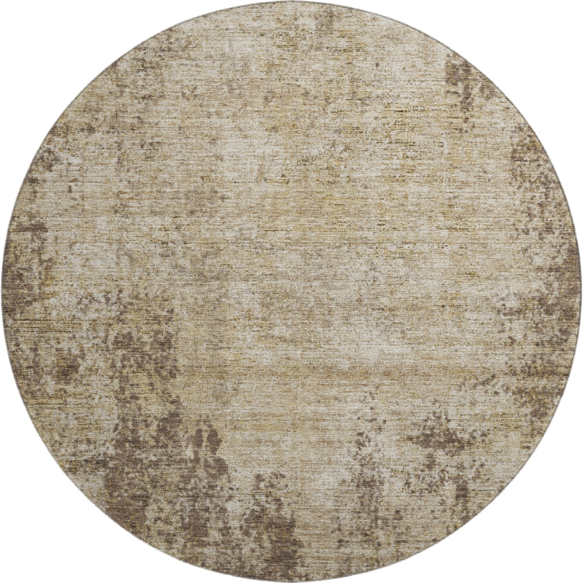 674835 8 ft. Brown & Beige Abstract Transitional Washable Round Area Rug with UV Protection