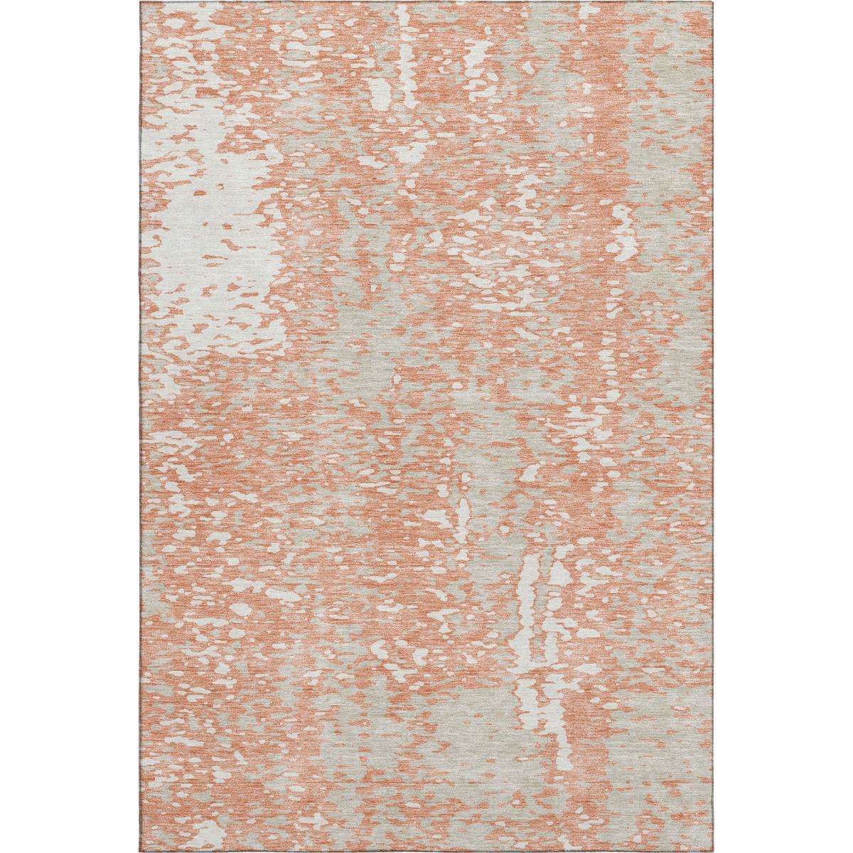 675430 8 x 10 ft. Coral Taupe & Ivory Abstract Washable Machine Made Rectangle Area Rug with UV Protection
