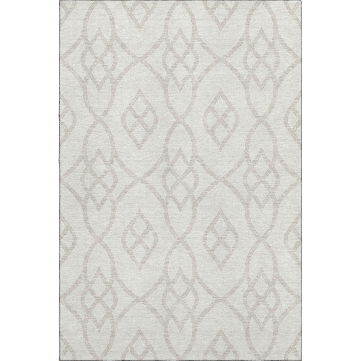 670269 5 x 8 ft. Ivory & Beige Trellis Washable Machine Made Rectangle Area Rug with UV Protection
