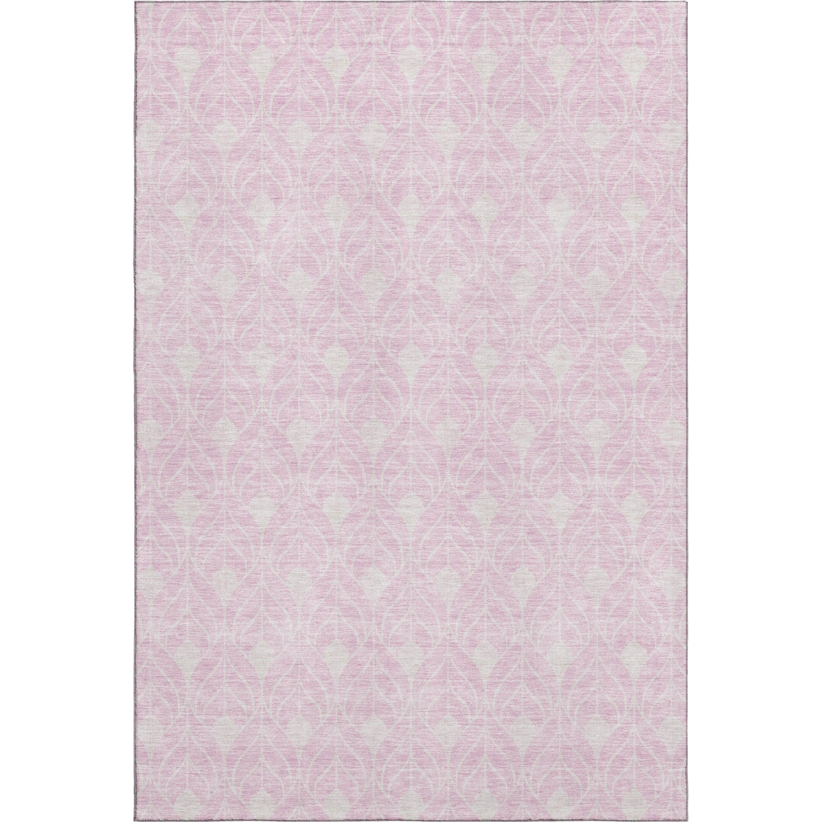 673739 8 x 10 ft. Pink & Ivory Geometric Transitional Washable Machine Made Rectangle Area Rug with UV Protection