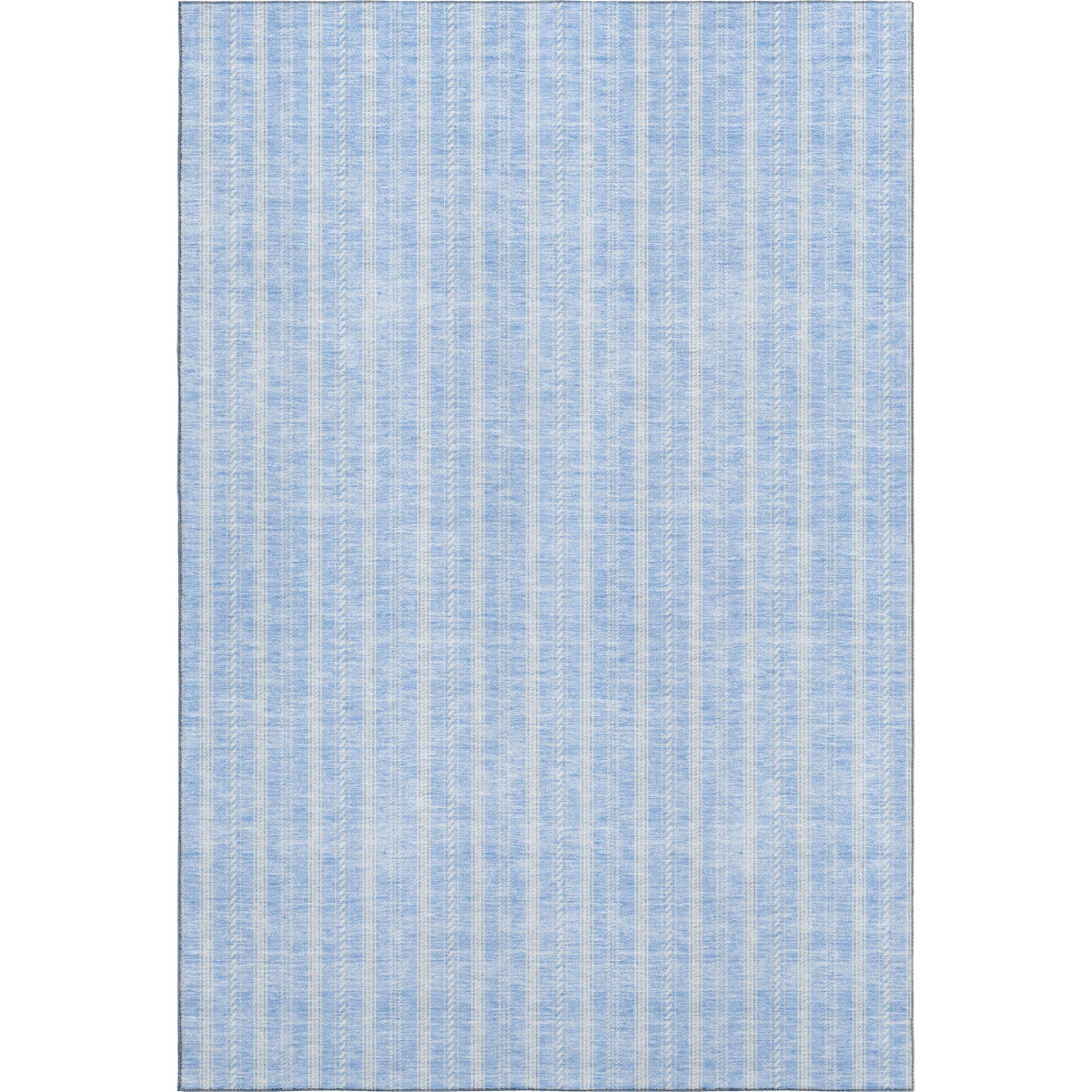 673885 10 x 14 ft. Sky Blue & Ivory Striped Transitional Washable Machine Made Rectangle Area Rug with UV Protection