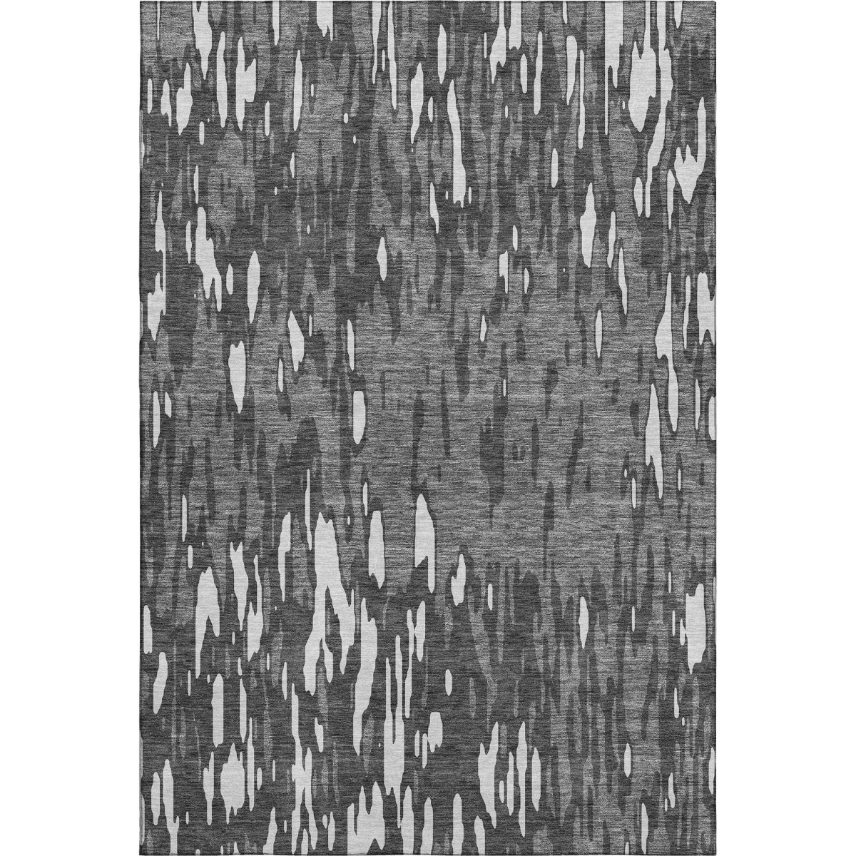 675161 9 x 12 ft. Gray & Ivory Abstract Transitional Washable Machine Made Rectangle Area Rug with UV Protection