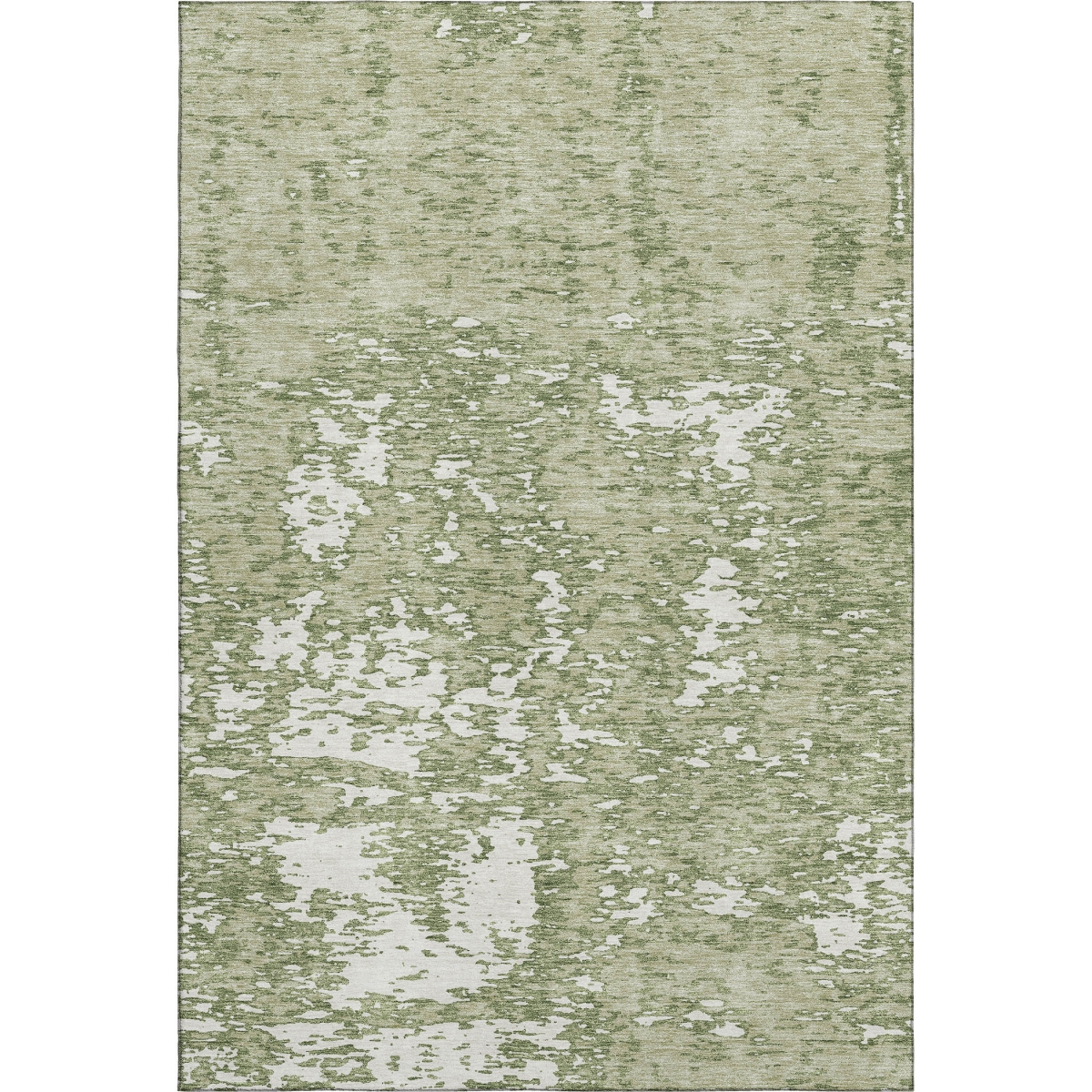 675200 5 x 8 ft. Artichoke Green & Ivory Abstract Transitional Washable Machine Made Rectangle Area Rug with UV Protection