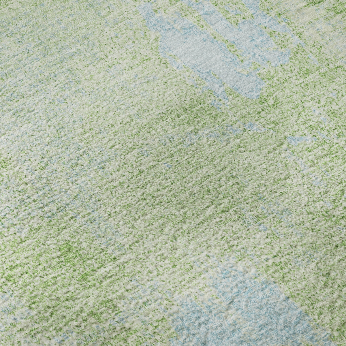 677997 8 x 10 ft. Green & Sky Blue Abstract Washable Machine Made Rectangle Area Rug with UV Protection