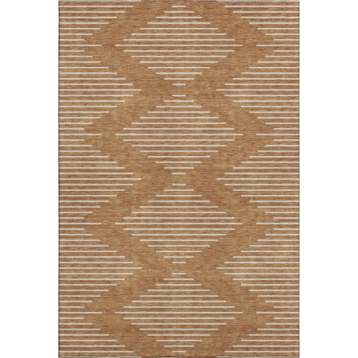 679774 10 x 14 ft. Rust & Beige Geometric Transitional Washable Machine Made Rectangle Area Rug with UV Protection