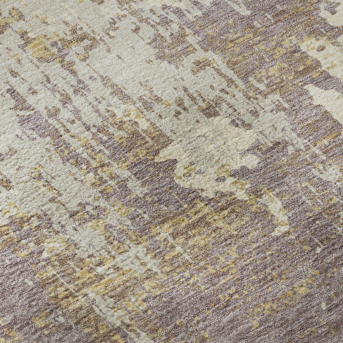 679143 9 x 12 ft. Lavender Gold & Ivory Abstract Washable Machine Made Rectangle Area Rug with UV Protection