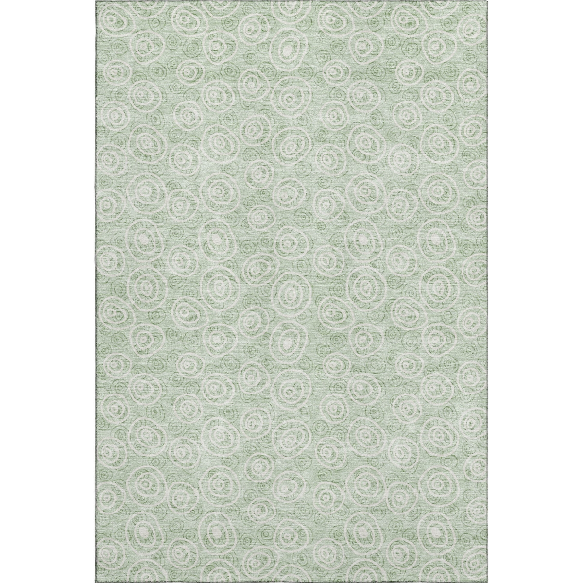 661598 9 x 12 ft. Mint Green & Ivory Polka Dot Transitional Washable Machine Made Rectangle Area Rug with UV Protection