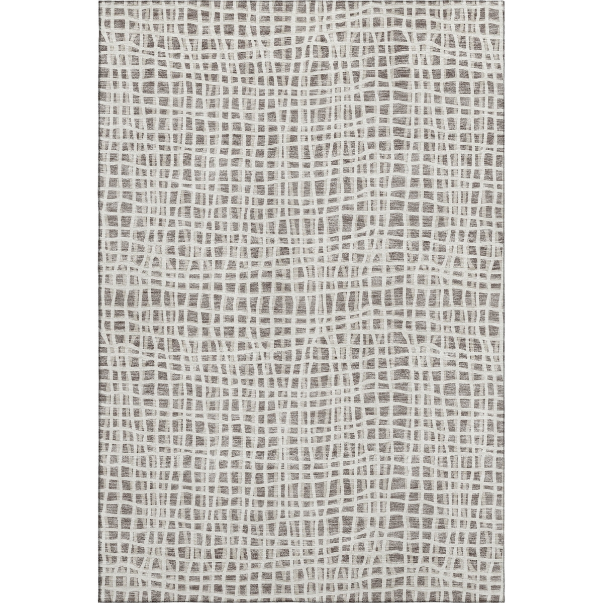 661689 10 x 14 ft. Taupe & Beige Striped Transitional Washable Machine Made Rectangle Area Rug with UV Protection
