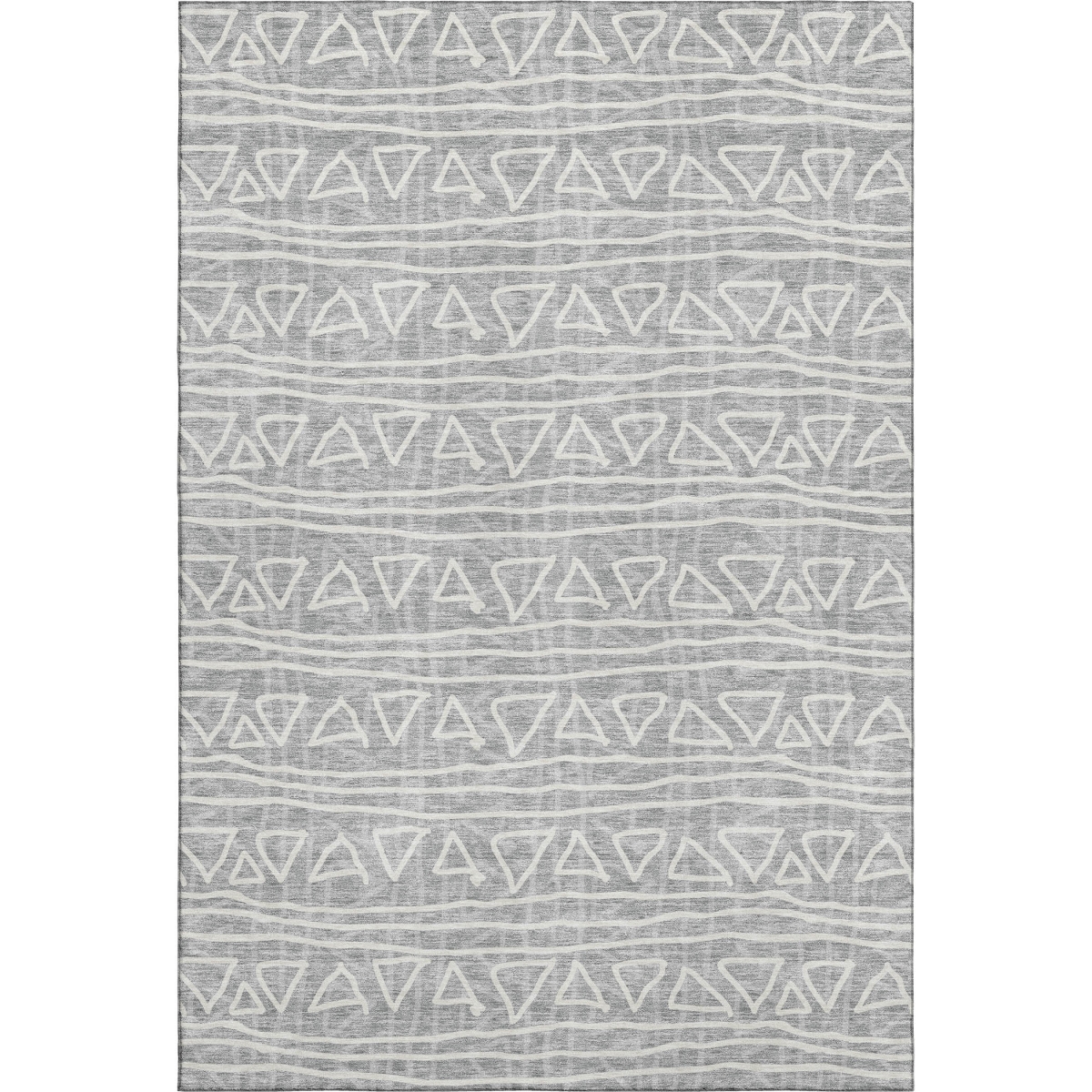 661719 10 x 14 ft. Gray & Silver Geometric Transitional Washable Machine Made Rectangle Area Rug with UV Protection