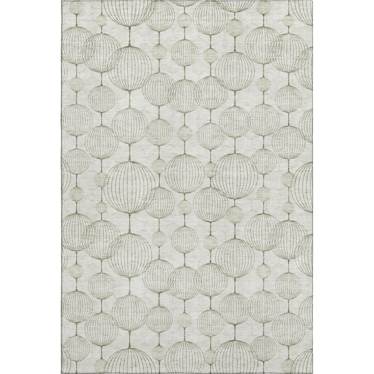 661904 9 x 12 ft. Green & Beige Geometric Transitional Washable Machine Made Rectangle Area Rug with UV Protection