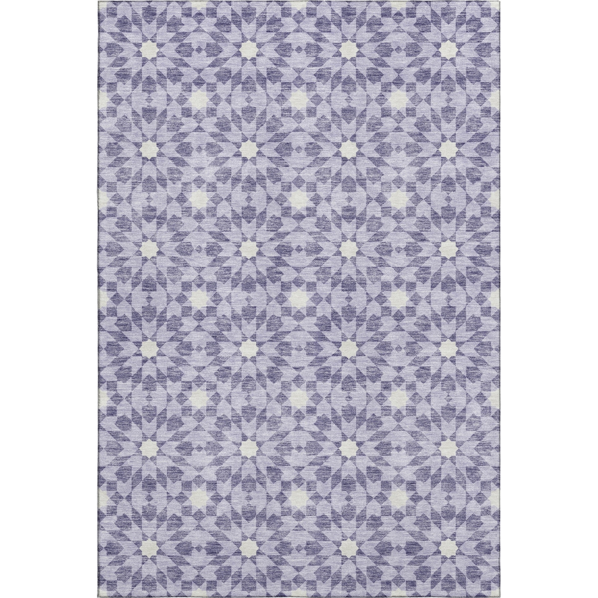 662037 10 x 14 ft. Lilac & Ivory Geometric Transitional Washable Machine Made Rectangle Area Rug with UV Protection