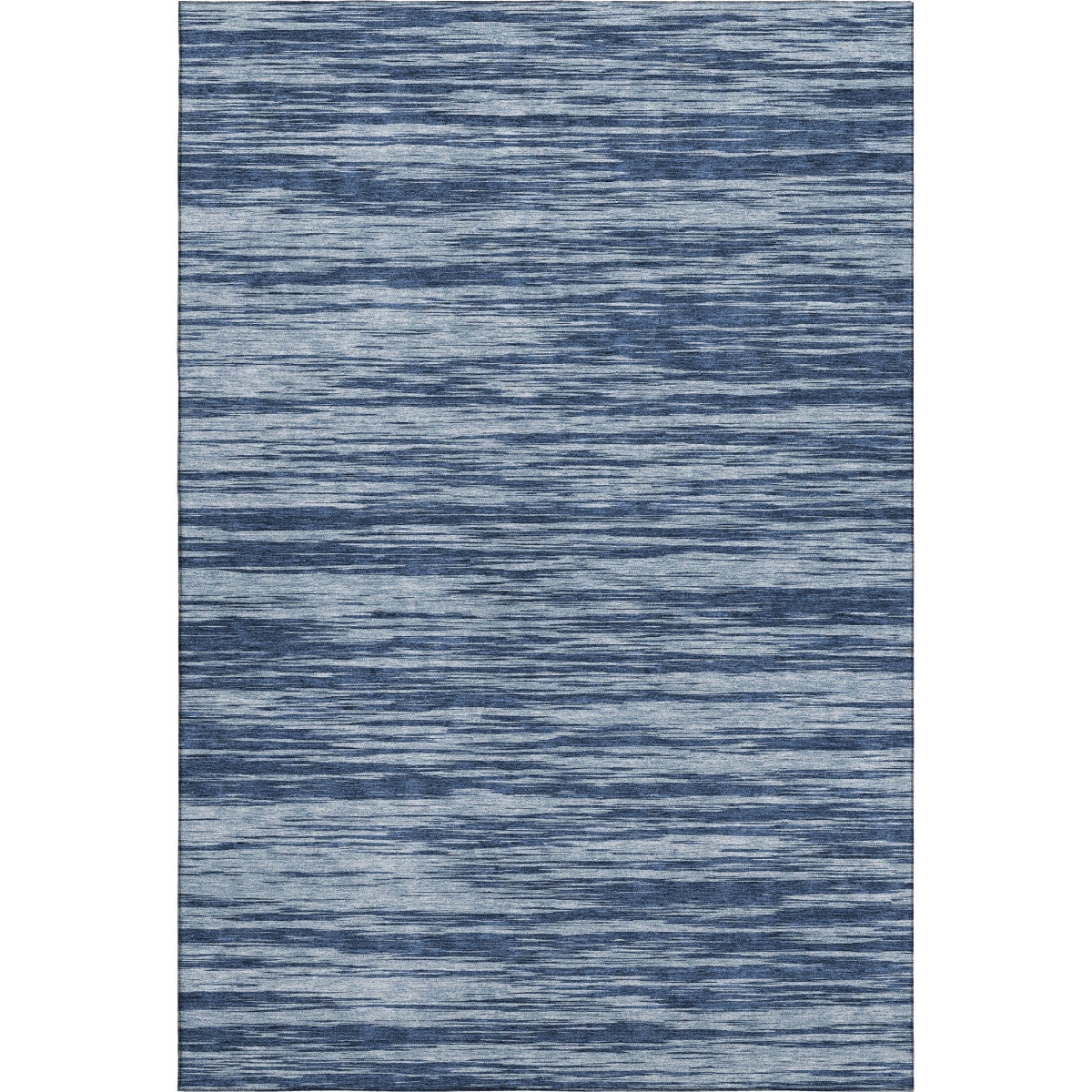 675575 9 x 12 ft. Blue & Ivory Striped Transitional Washable Machine Made Rectangle Area Rug with UV Protection
