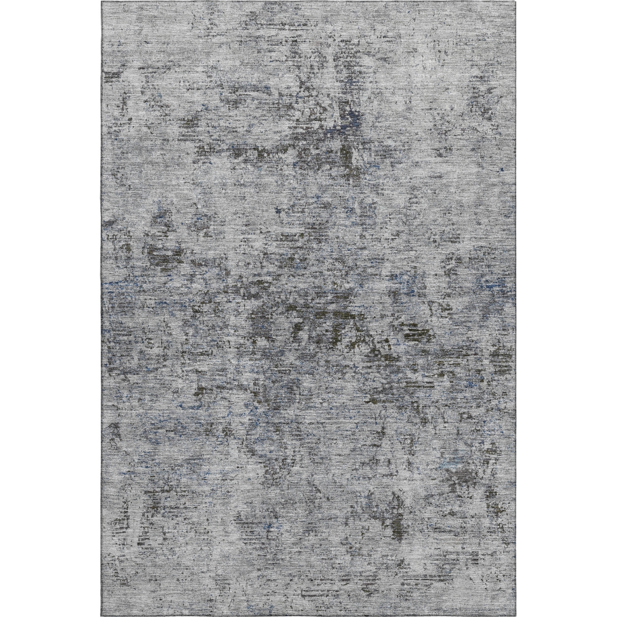 675644 5 x 8 ft. Gray & Silver Abstract Transitional Washable Machine Made Rectangle Area Rug with UV Protection