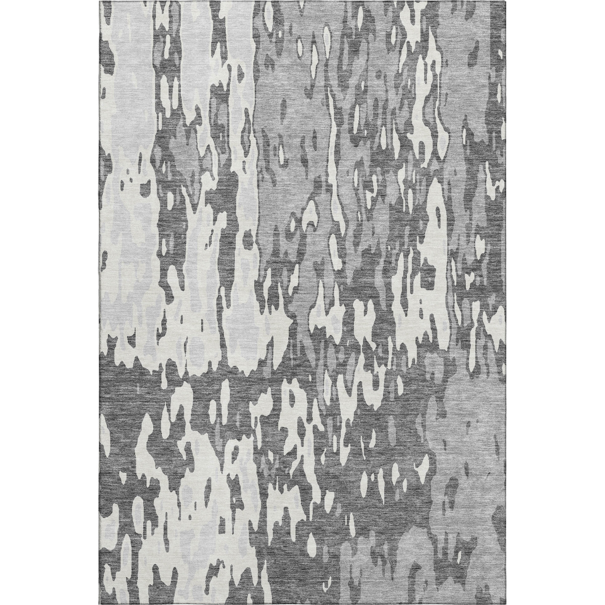 675842 5 x 8 ft. Gray, Ivory & Silver Abstract Washable Machine Made Rectangle Area Rug with UV Protection