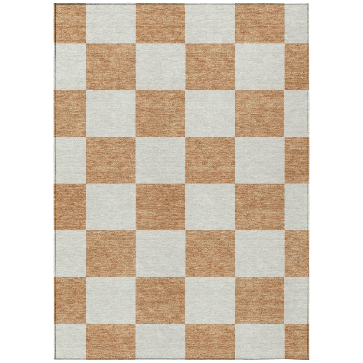 660680 5 x 8 ft. Copper & Ivory Geometric Washable Transitional Indoor & Outdoor Rectangle Area Rug