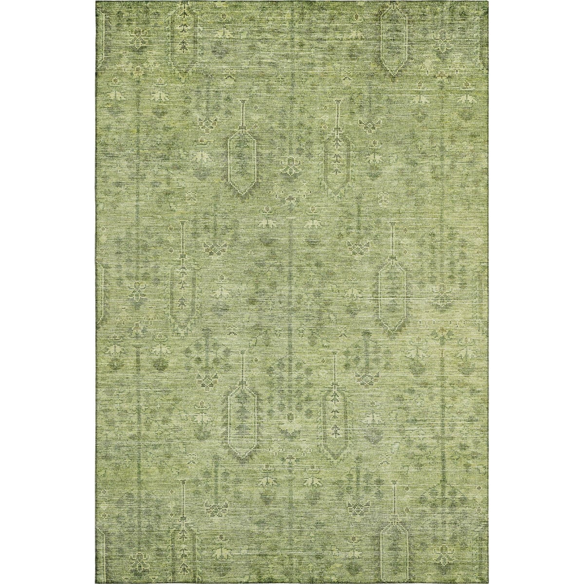 665439 10 x 14 ft. Sage & Green Southwestern Washable Machine Made Rectangle Area Rug with UV Protection