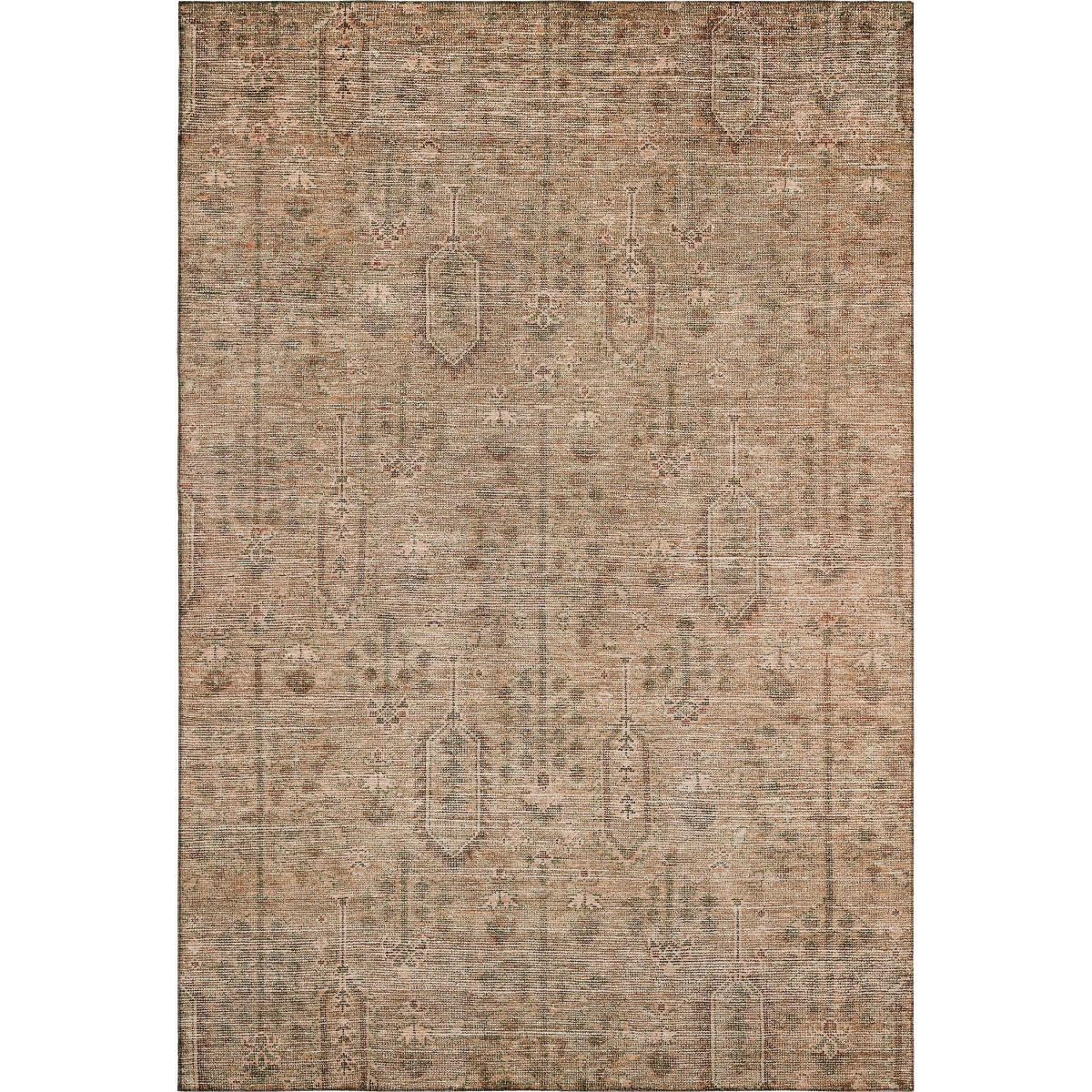 665456 9 x 12 ft. Terra Cotta & Copper Southwestern Washable Machine Made Rectangle Area Rug with UV Protection