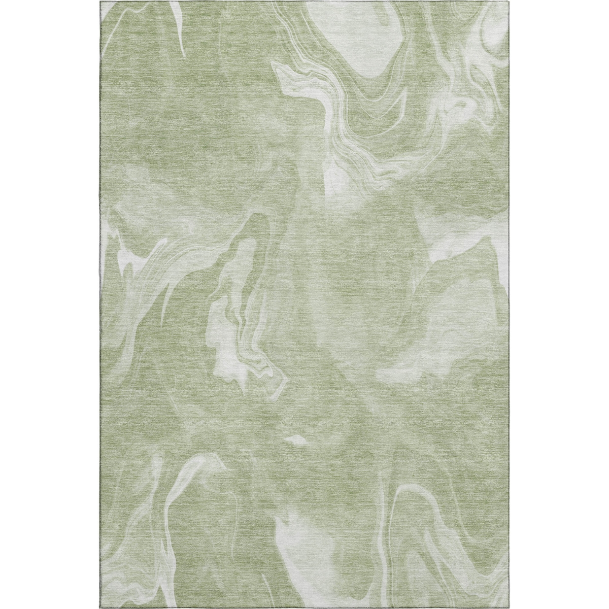 665818 9 x 12 ft. Artichoke Green & Ivory Abstract Transitional Washable Machine Made Rectangle Area Rug with UV Protection