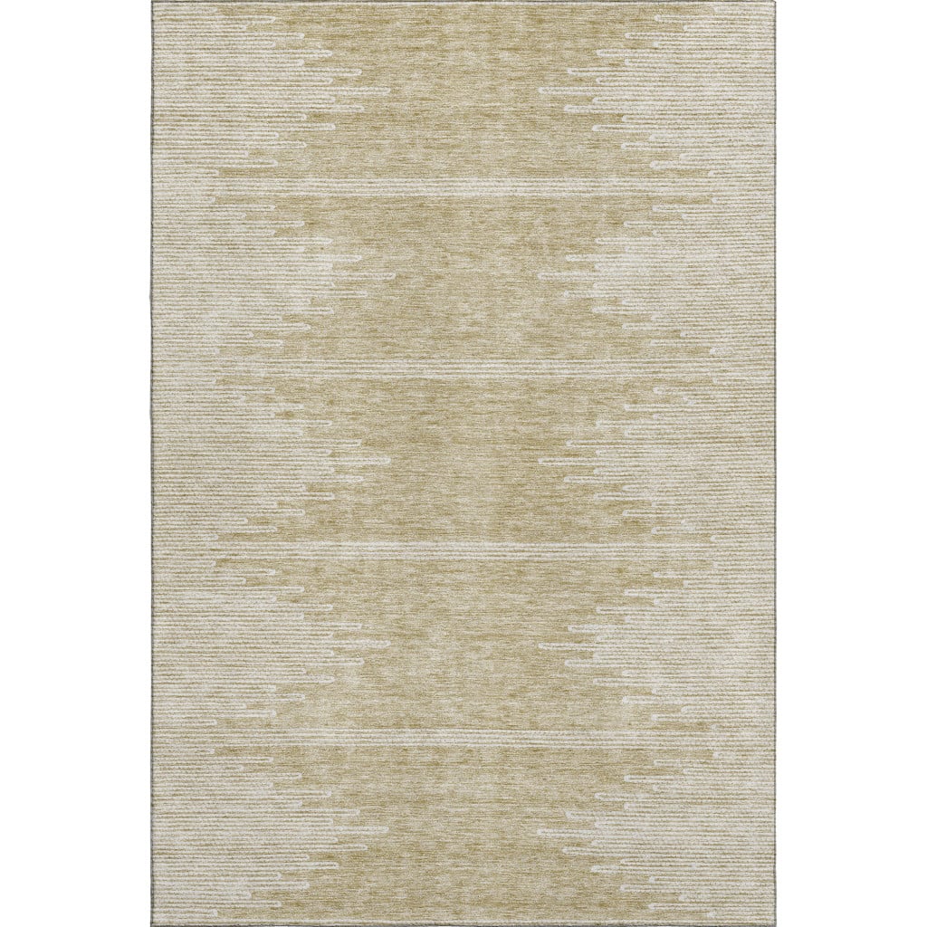 653670 9 x 12 ft. Beige & Ivory Abstract Transitional Washable Machine Made Rectangle Area Rug with UV Protection