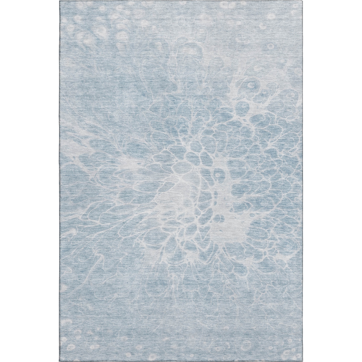 654614 10 x 14 ft. Sky Blue & Ivory Abstract Transitional Washable Machine Made Rectangle Area Rug with UV Protection