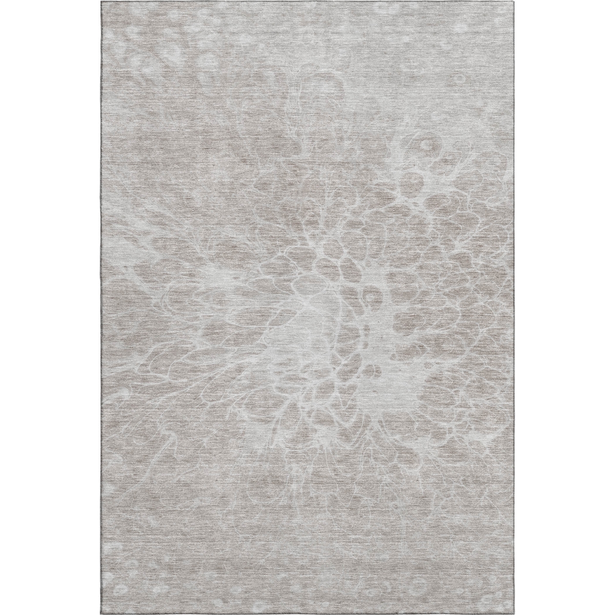 654622 5 x 8 ft. Taupe & Ivory Abstract Transitional Washable Machine Made Rectangle Area Rug with UV Protection