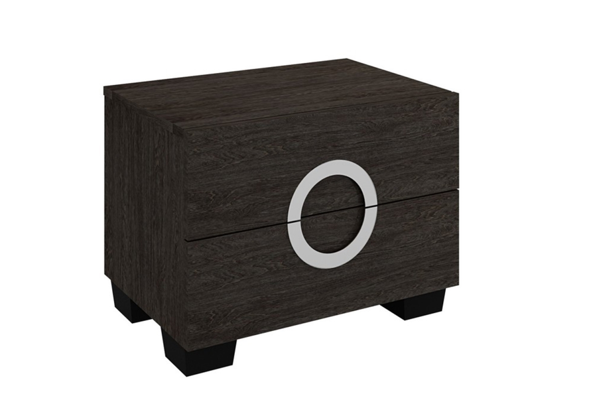 Refined High Gloss Nightstand, Grey - 18 in.