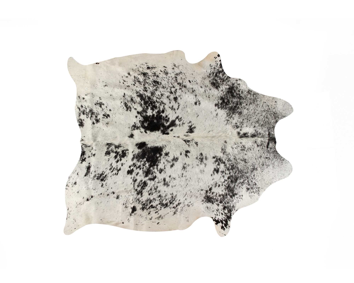 Kobe Salt & Pepper Cowhide Rug, White & Black - 6 x 7 ft.