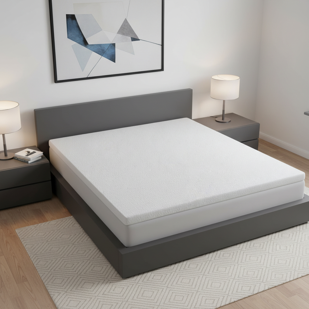 711943 2 in. White Gel Memory Foam Queen Size Mattress Topper