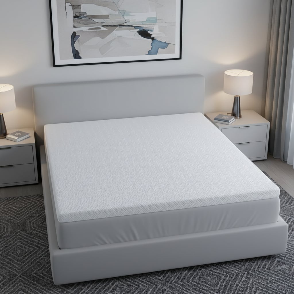 711956 4 in. White Memory Foam King Size Mattress Topper