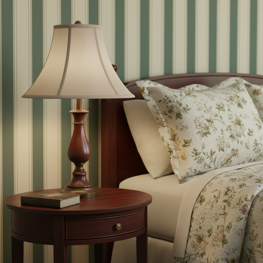 654711 Pearl Silk Piped Bell Lamp Shade